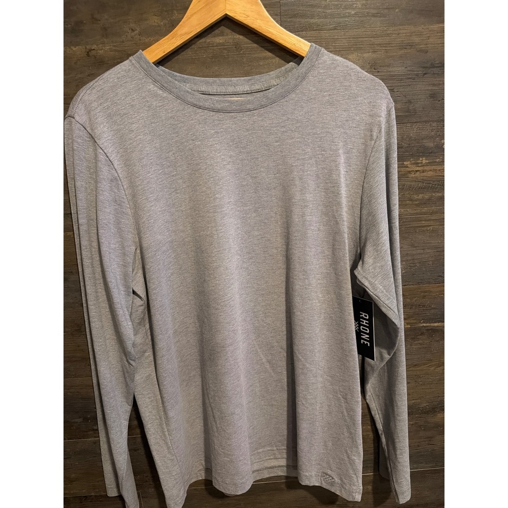 Rhone Element Tee Long Sleeve Heather Gray Slim Fit Shirt 100996-057-M Mens M